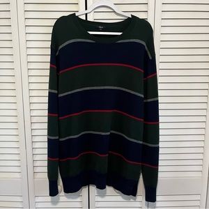 Rails Men’s Kent Rugby Stripe Sweater Size XL New NWT Green Blue Red Crewneck